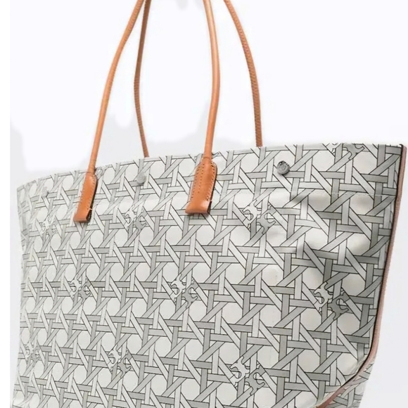 Tory Burch Basketweave Tote - Picture 1 of 9